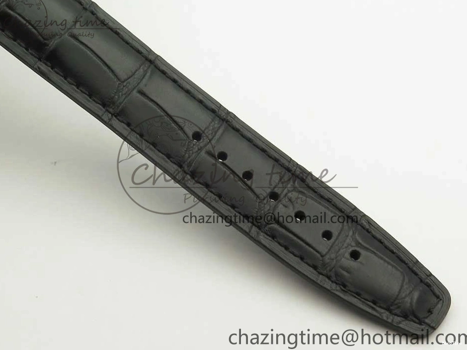 MIROTIME 0327 Snug Portofino IW391022 SS ZK 1:1 Best Edition White Dial Gold Markers On Black Leather Strap A 7130